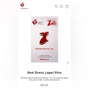 Go red heart, disease, red dress pendant
